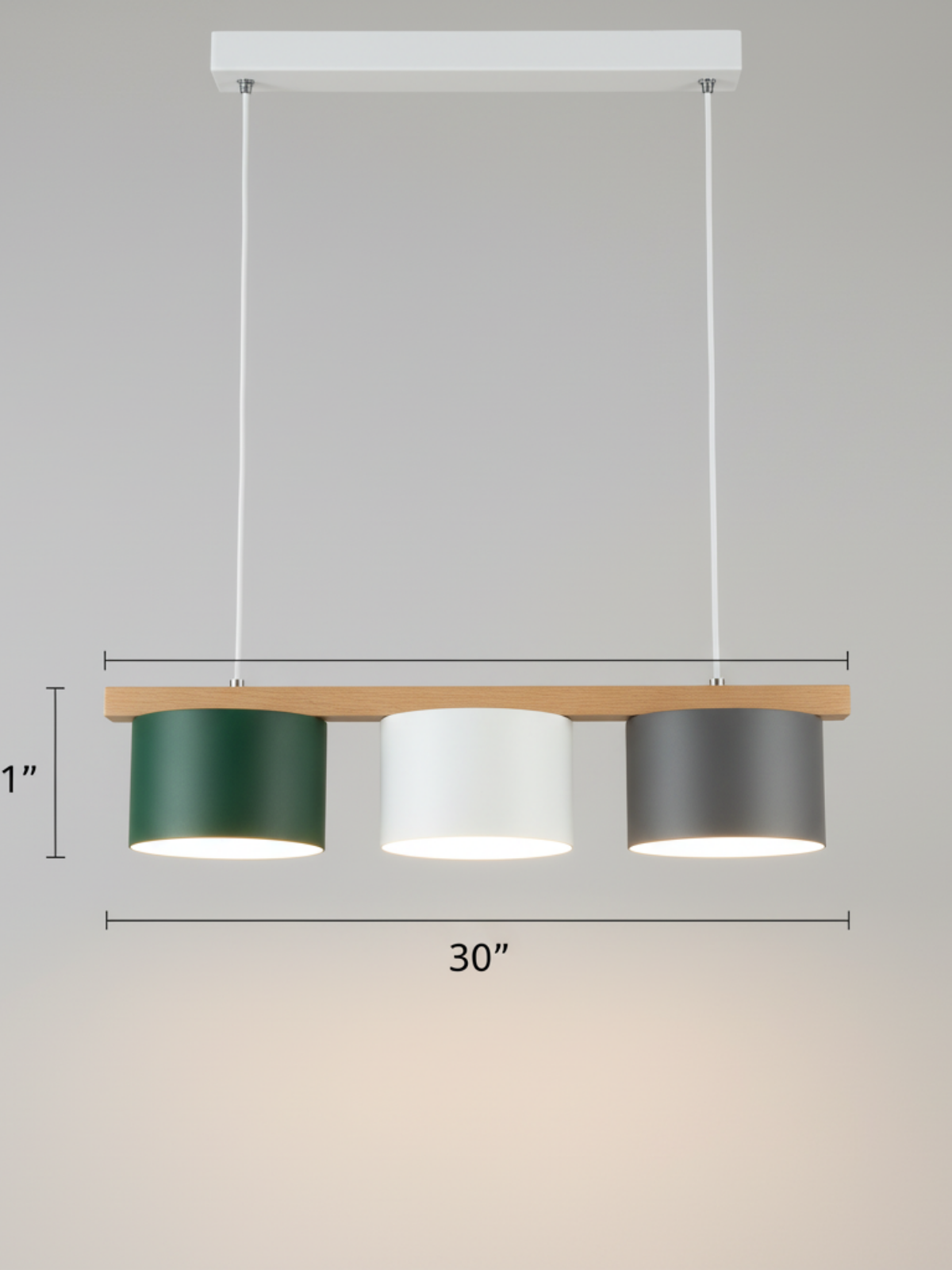 Modern LED Flush Mount Ceiling Light (Wood Accent)
