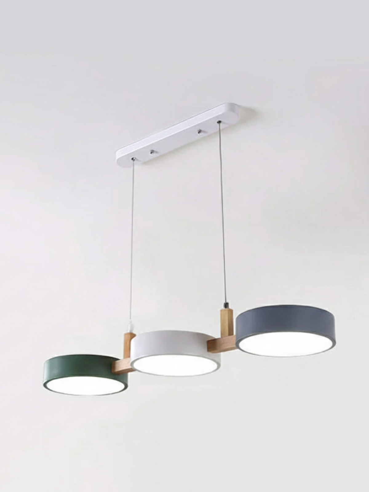 Modern LED Flush Mount Ceiling Light (Wood Accent)